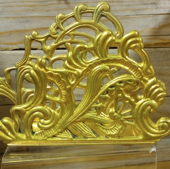 Vintage Late 20th Century Teleflora Brass Letter Envelope Holder or Napk… - Picture 1 of 8
